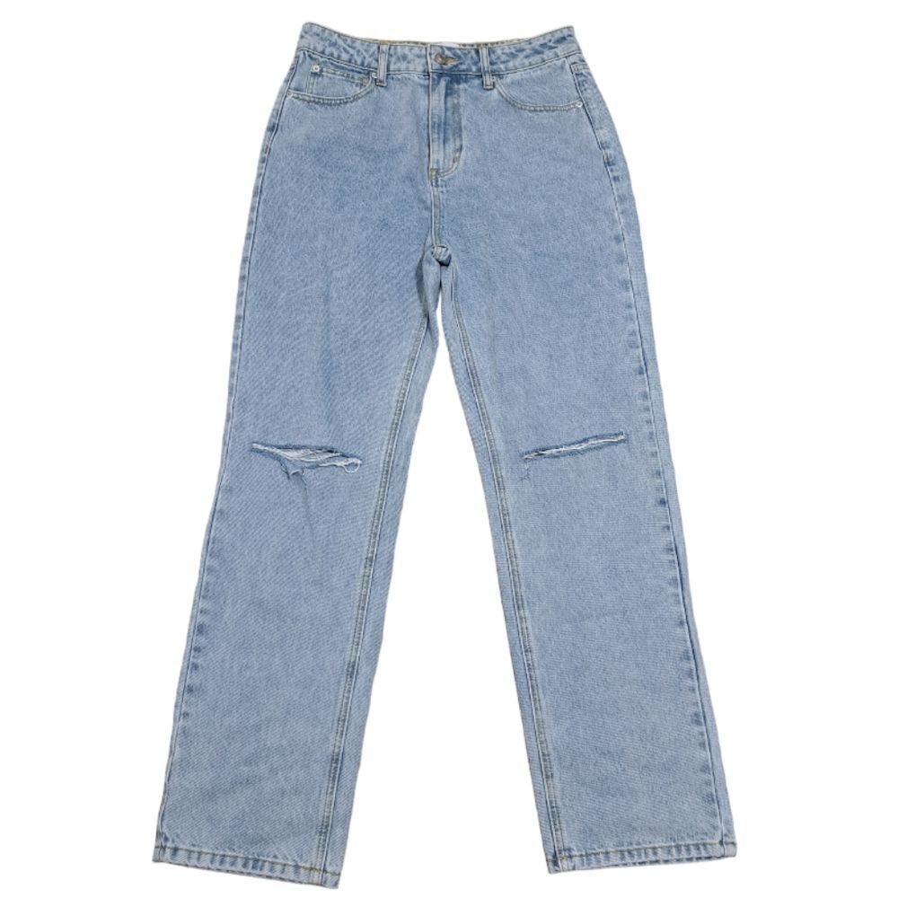 Princess Polly Holland Jeans Distressed High-Waist Size 8 Color Denim